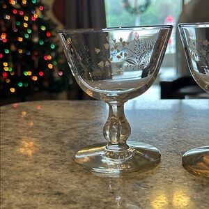 5 Vintage Lily of the Valley Champagne/sorbet glasses